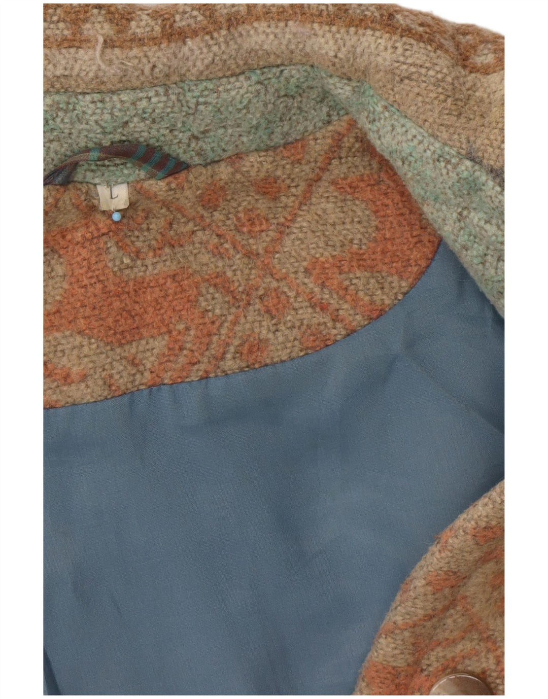 VINTAGE Jachetă de vânt pentru femei, cu ajustare largă, UK 16, mare, albastră Fair Isle