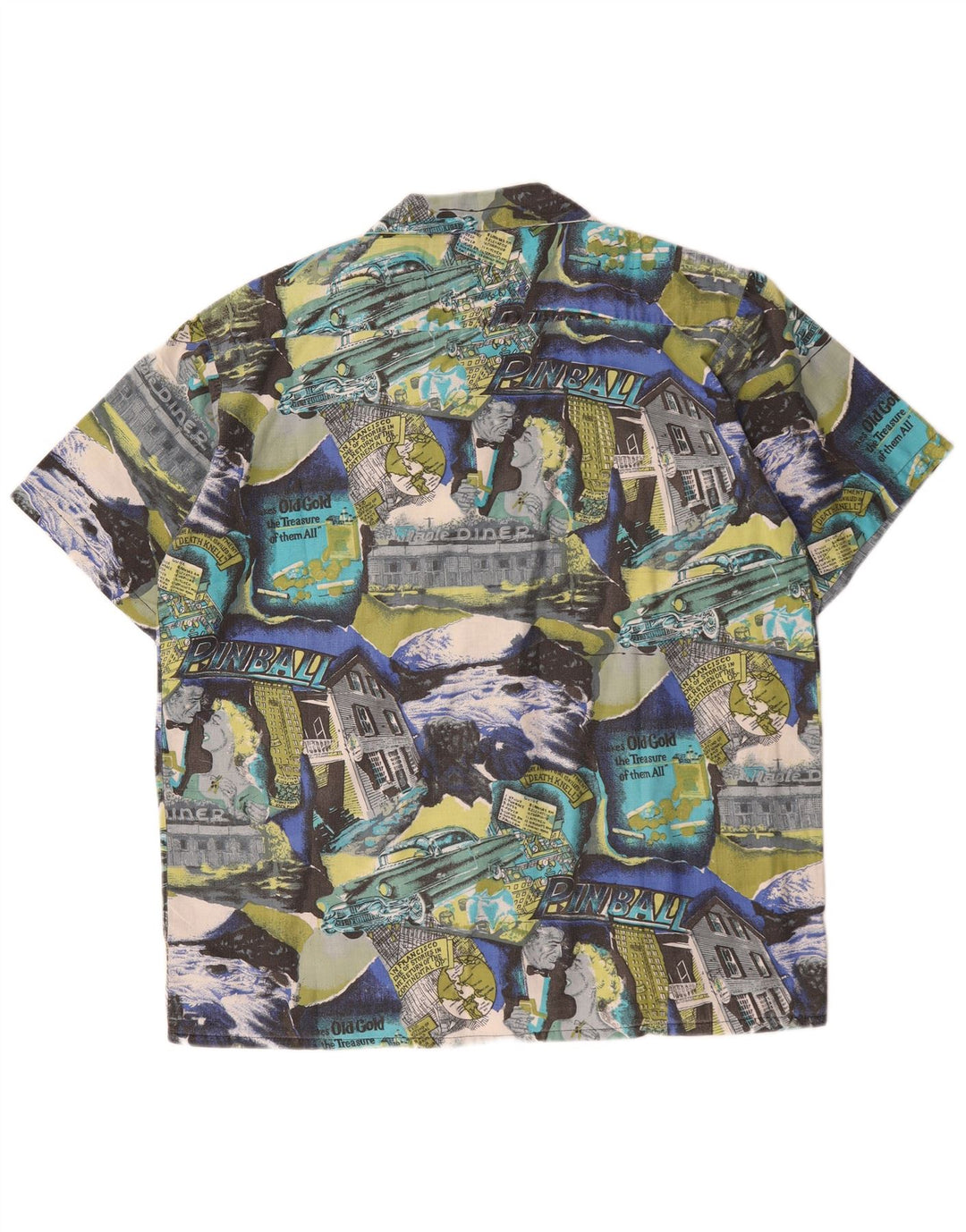 Cămașă Vintage pentru bărbați cu model abstract Mărimea 41/42 mare, multicoloră