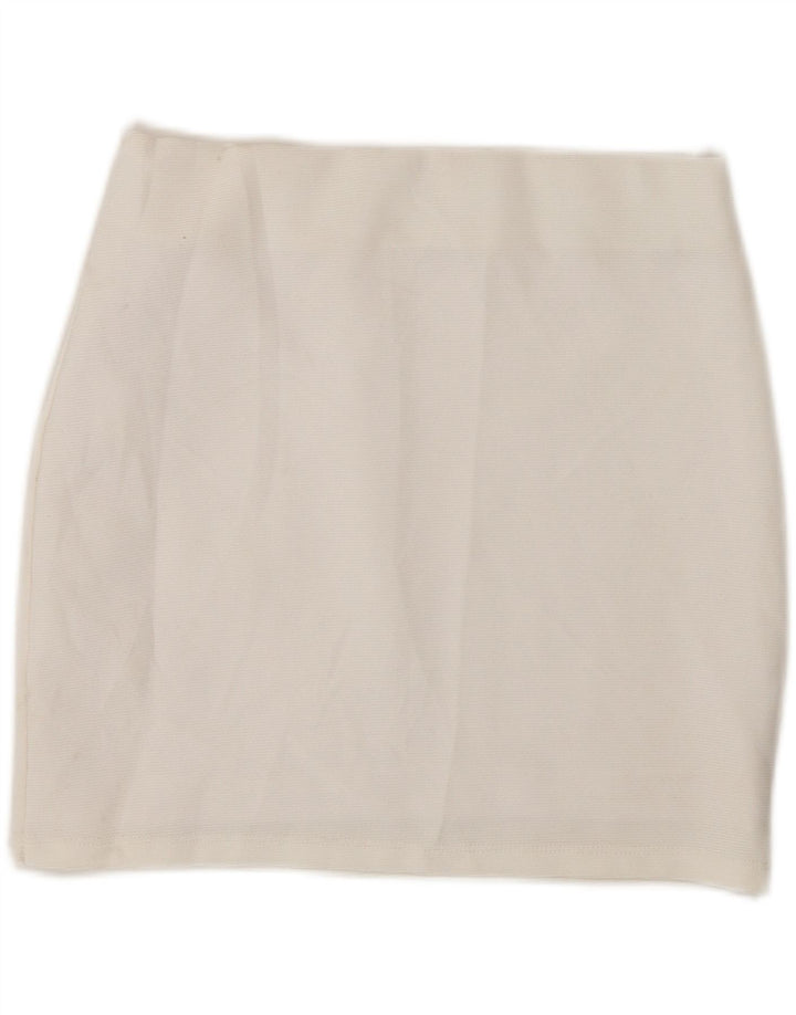 Fusta Mini Zara Femei Mic W26 Poliester Alb