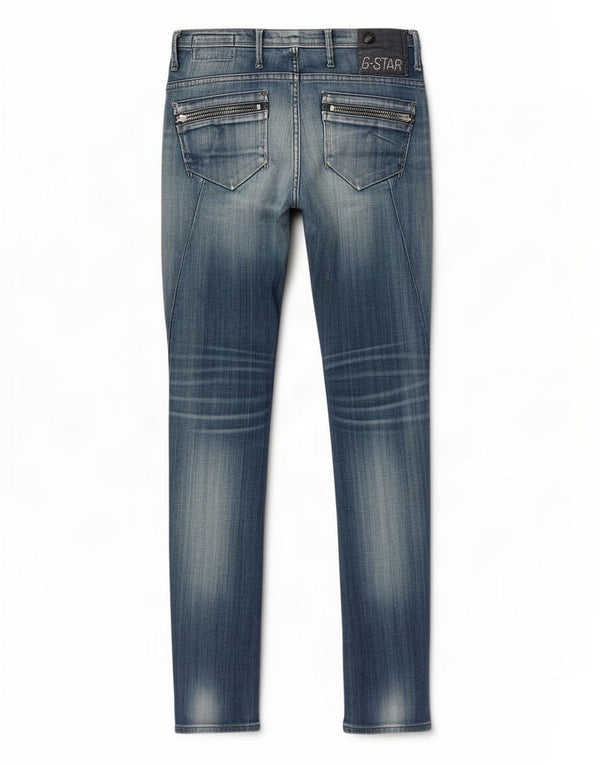 G-Star Womens Distressed Skinny Jeans W28 L32 Blue Cotton