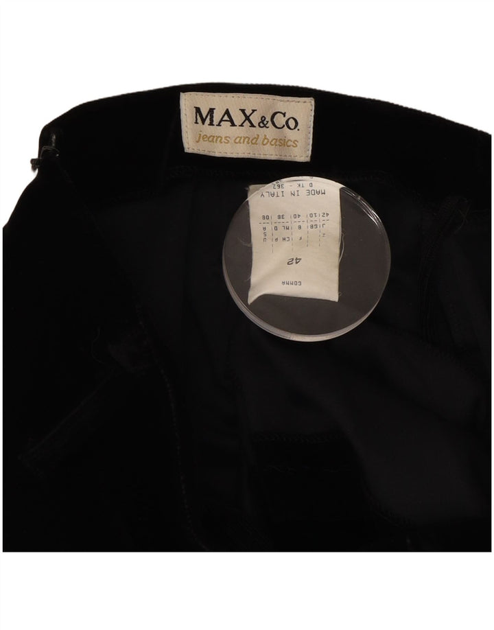 MAX & CO. Fustă de velur pentru femei UK 10 Small W27 Negru acrilic