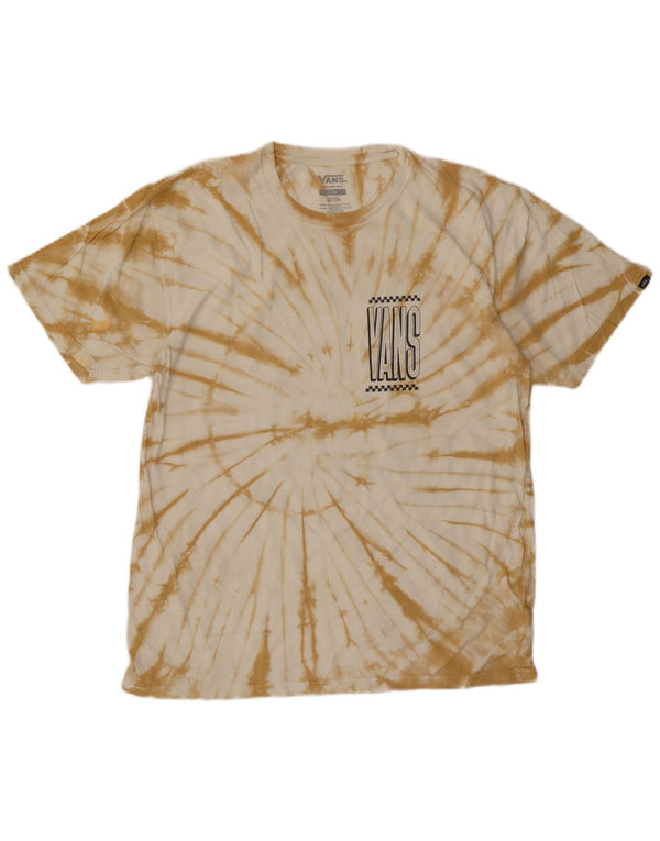 Tricou grafic pentru bărbați VANS Classic Fit Top mare, bej, din bumbac Tie Dye
