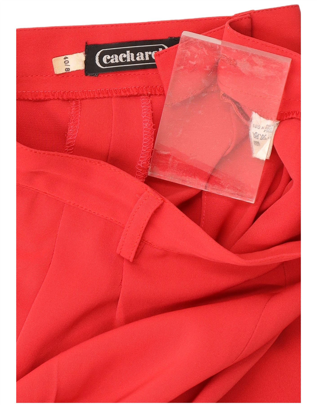 CACHAREL Pantaloni tăiați cu talie înaltă pentru femei UK 8 Small W24 L25 Red