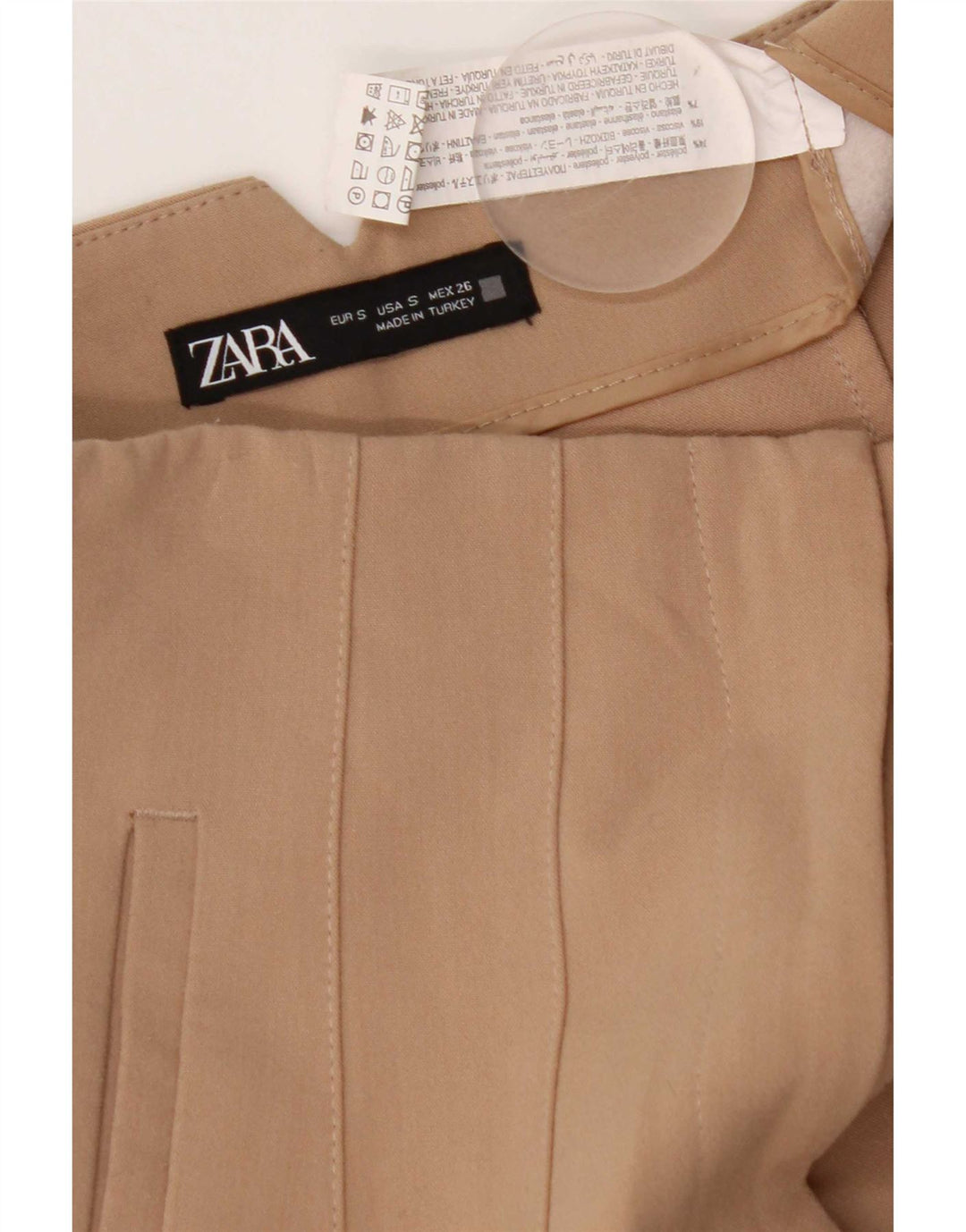 Pantaloni chino conici pentru femei Zara Mici L26 L26 Maro Poliester