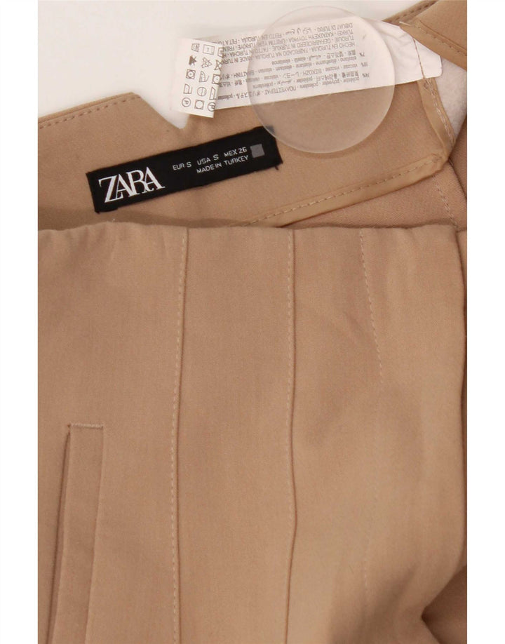 Pantaloni chino conici pentru femei Zara Mici L26 L26 Maro Poliester