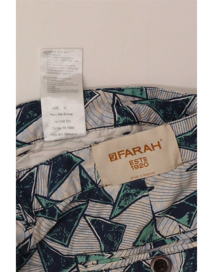 Pantaloni scurți chino pentru bărbați Farah W32 bumbac geometric multicolor mediu