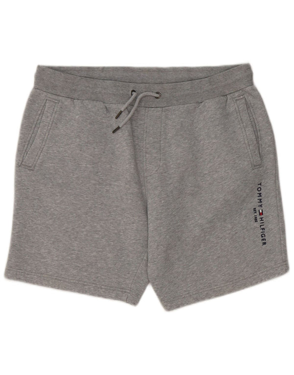 Pantaloni scurți sport grafic Tommy Hilfiger pentru bărbați, bumbac, gri mare