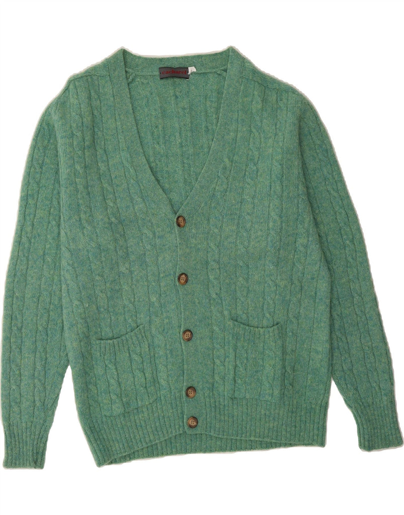 CACHAREL Mens Cardigan Sweater Large Green Wool Vintage Cacharel and Second-Hand Cacharel from Messina Hembry 