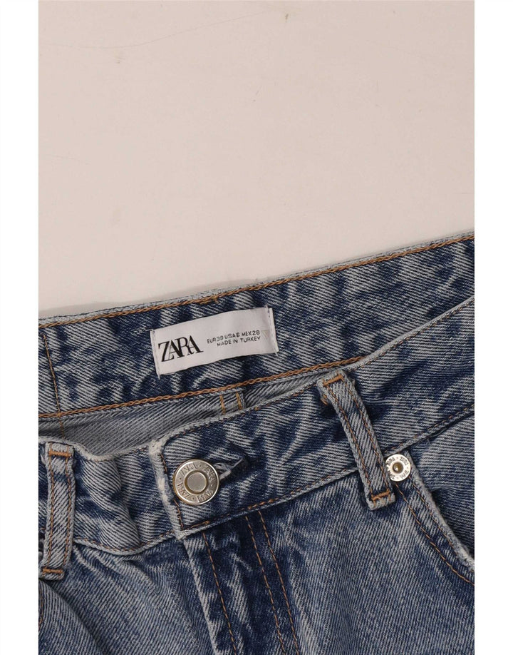 Blugi de damă Zara cu picioare largi, învechiți, EU 38 Mici L28 L33 Albastru