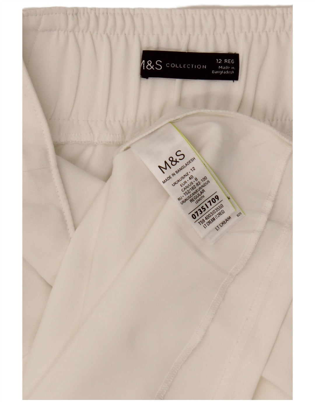MARKS & SPENCER Fusta dreaptă pentru femei UK 12 Medium W30 Poliester alb