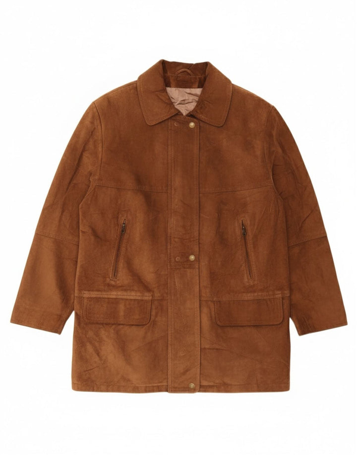 Pardesiu pentru femei Sauria din piele intoarsa EU 44 XL din piele maro