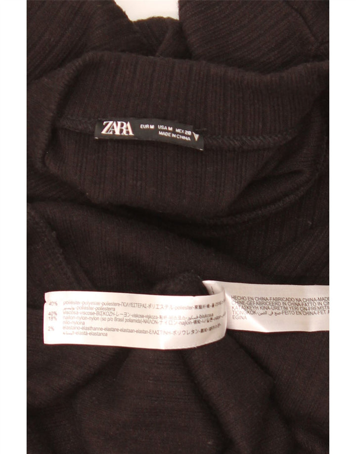 Rochie cu mânecă lungă pentru femei Zara UK 12 Poliester mediu negru