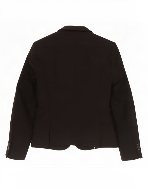 Blazer pentru femei Zara cu 1 nasture UK 12 Poliester mediu negru