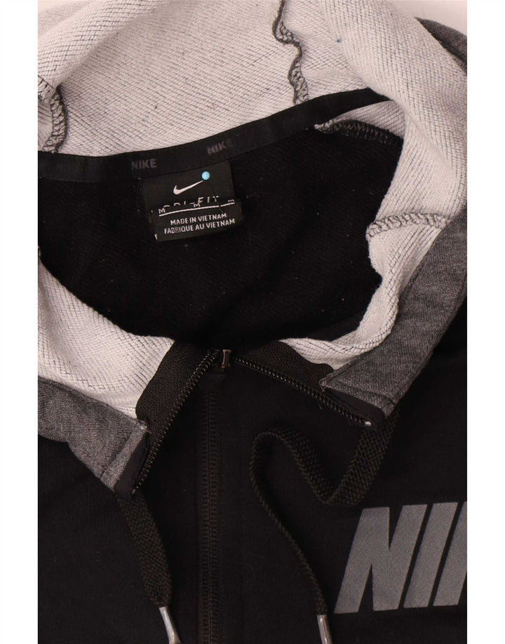 Pulover Nike Dri Fit Graphic Zip pentru bărbați, mediu negru, color block