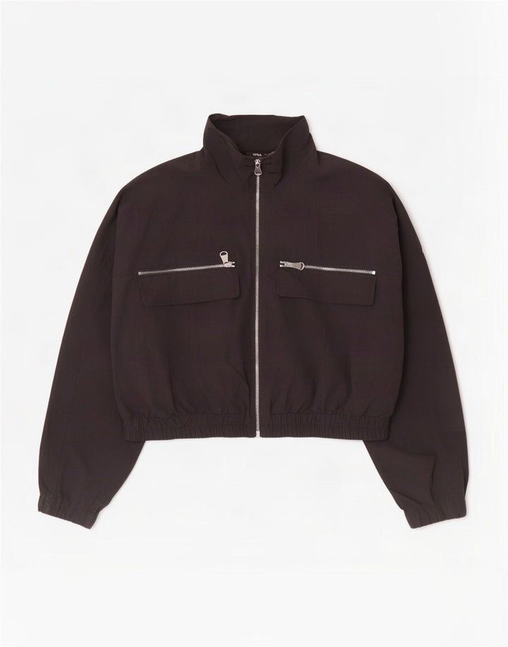 Jachetă de trening supradimensionată pentru femei Zara UK 14 Medium Black