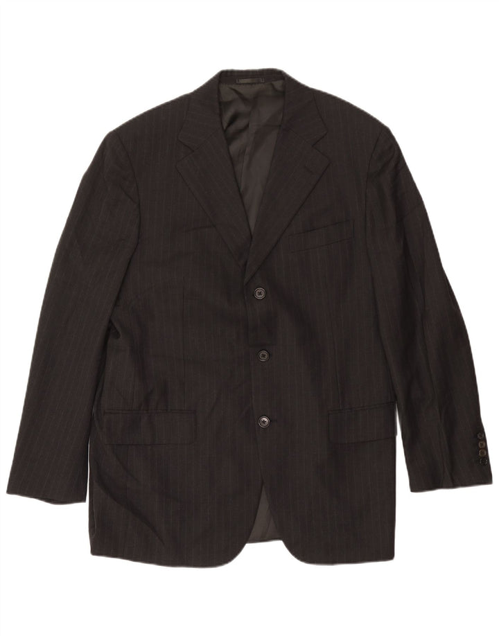 Jachetă Burberry pentru bărbați, cu 3 nasturi, mărimea 50, lână cu dungi gri medii