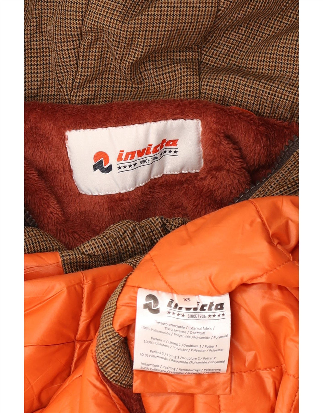 Jachetă Parka cu glugă Invicta pentru femei UK 6 XS Maro Houndstooth Poliamidă