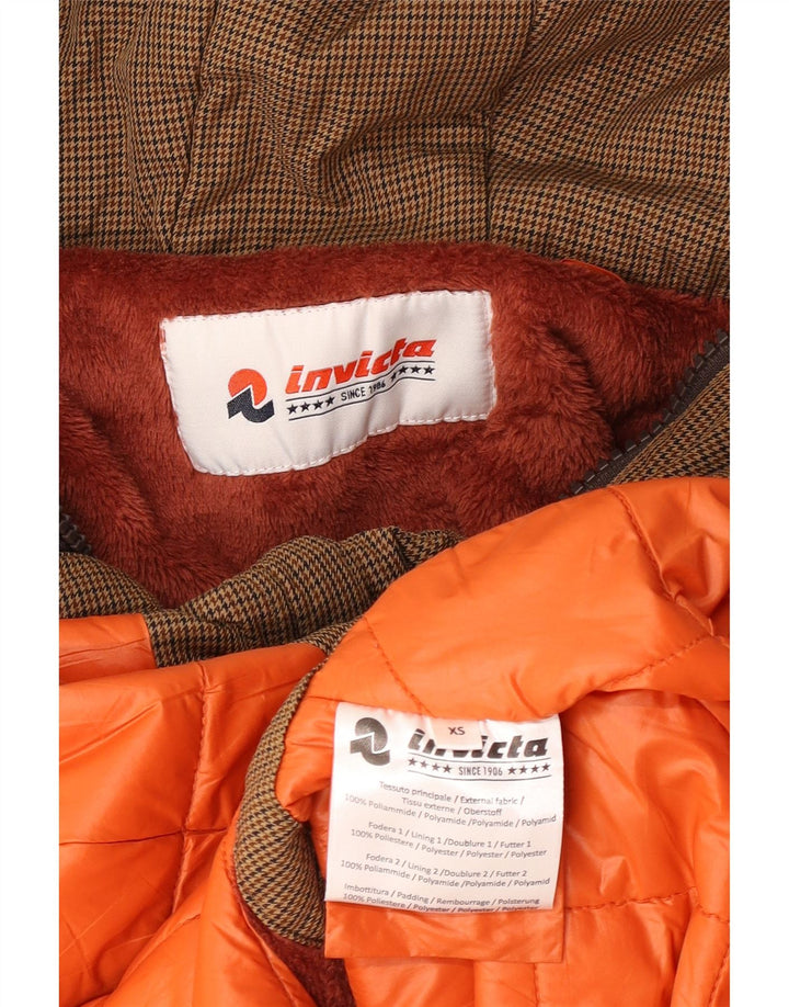 Jachetă Parka cu glugă Invicta pentru femei UK 6 XS Maro Houndstooth Poliamidă