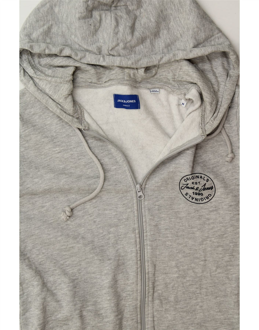 JACK & JONES Mens Zip Hoodie Sweater Medium Grey Cotton Vintage Jack & Jones and Second-Hand Jack & Jones from Messina Hembry 