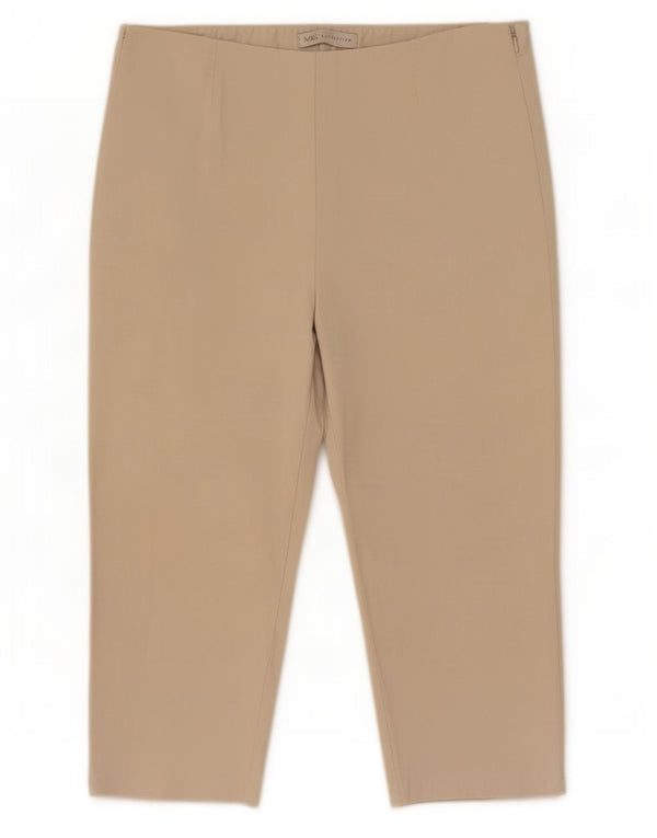 Pantaloni Capri pentru femei Marks & Spencer UK 14 Large W32 L21 Bej Bumbac