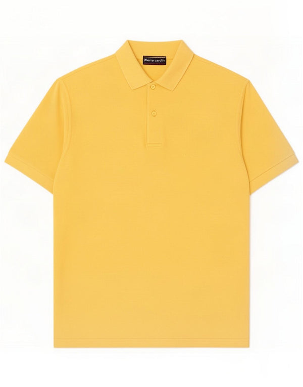 Pierre Cardin Bărbați Polo Shirt IT 48 Medium Yellow Bumbac