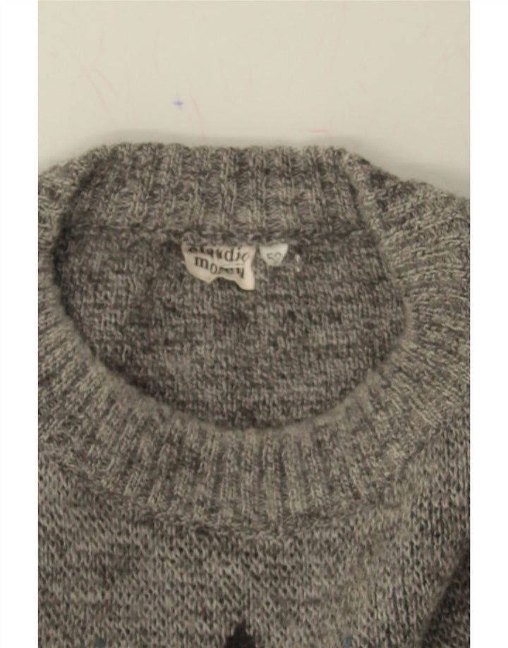 VINTAGE Mens Crew Neck Jumper Sweater IT 52 Large Grey Argyle/Diamond Vintage Vintage and Second-Hand Vintage from Messina Hembry 