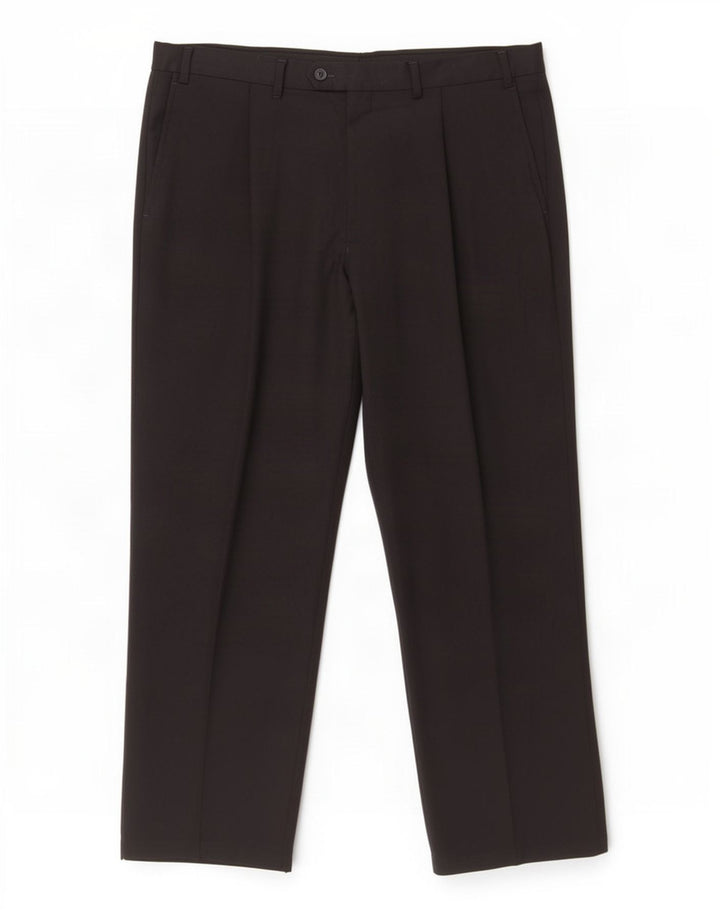 Pantaloni de costum pentru bărbați Marks & Spencer L38 L31 Poliester negru