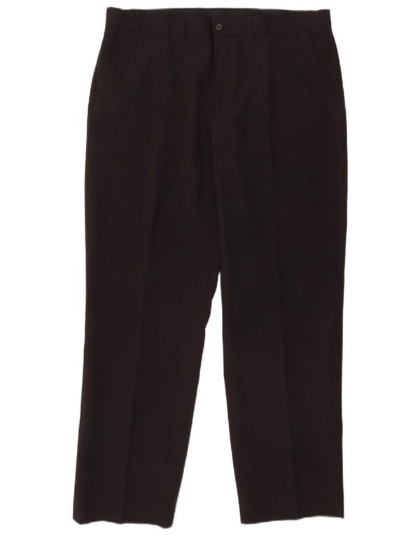 Pantaloni chino drepți pentru bărbați Marks & Spencer L38 L31 Poliester negru