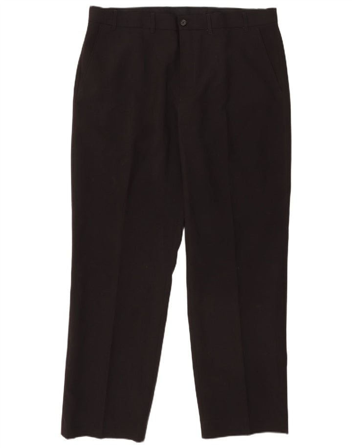 Pantaloni chino drepți pentru bărbați Marks & Spencer L38 L31 Poliester negru