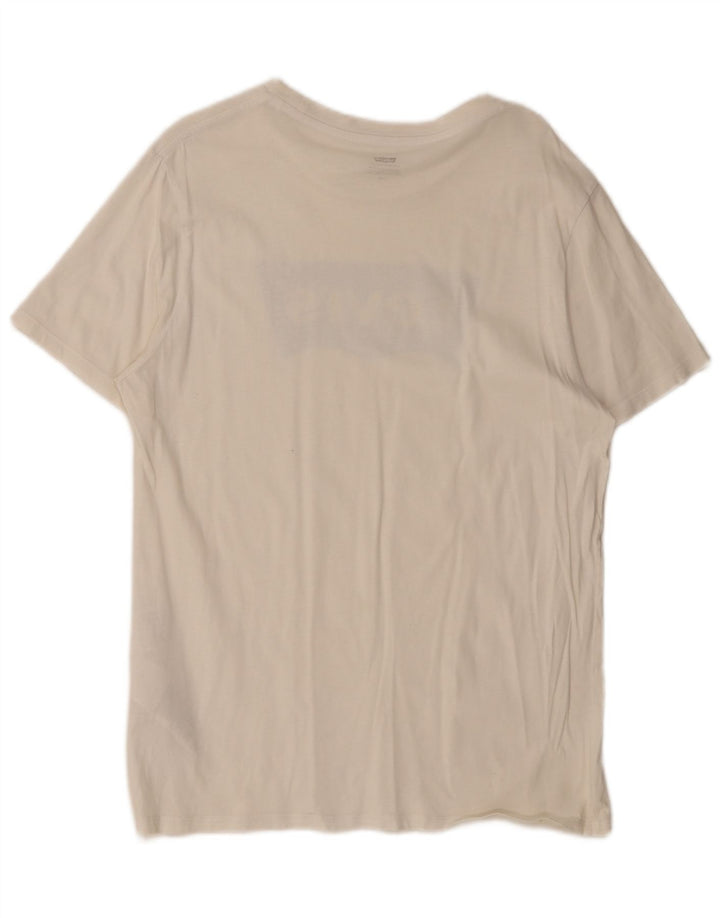 Tricou grafic Levi's pentru bărbați Top mare din bumbac alb