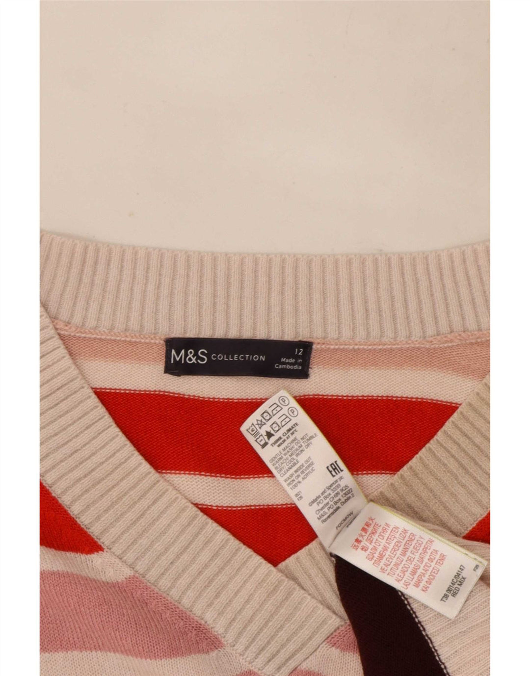 Pulover pentru femei Marks & Spencer cu decolteu în V UK 12 Medium Multicolor