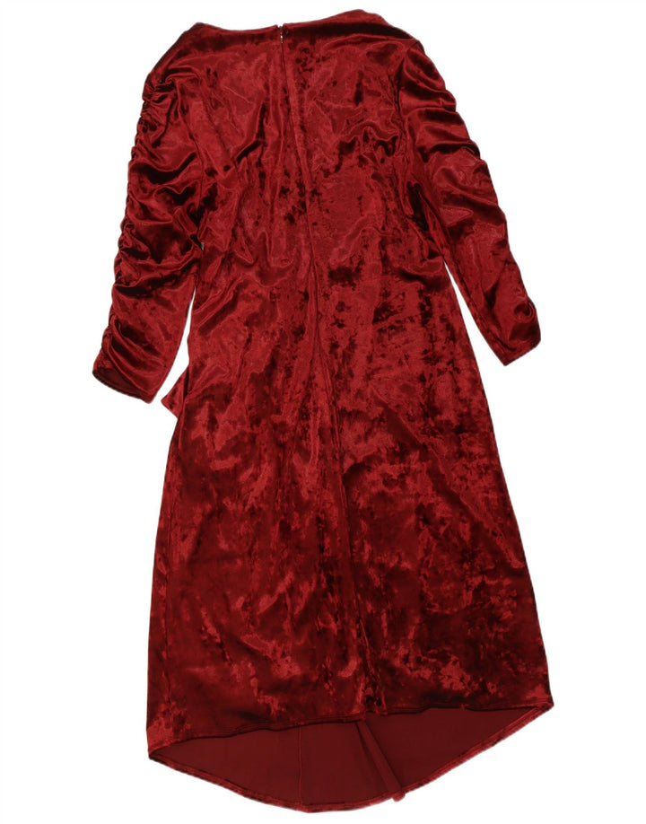 MARKS & SPENCER Womens 3/4 Sleeve Wrap Dress UK 14 Large Red Polyester