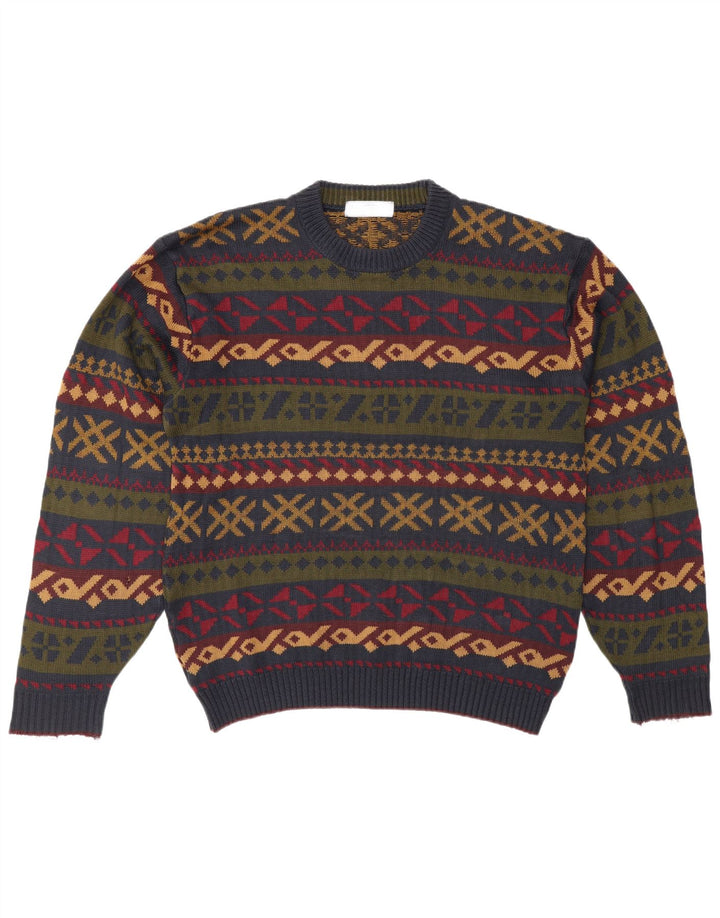 Pulover pentru bărbați Marks & Spencer cu gât crew pulover mare, multicolor, geometric