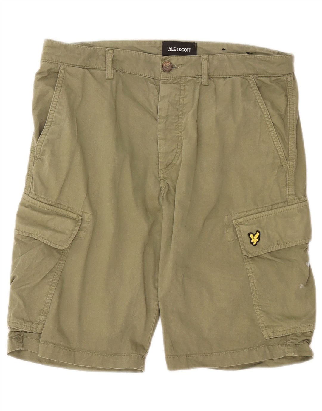 Pantaloni scurți cargo pentru bărbați Lyle & Scott W33, bumbac mediu kaki