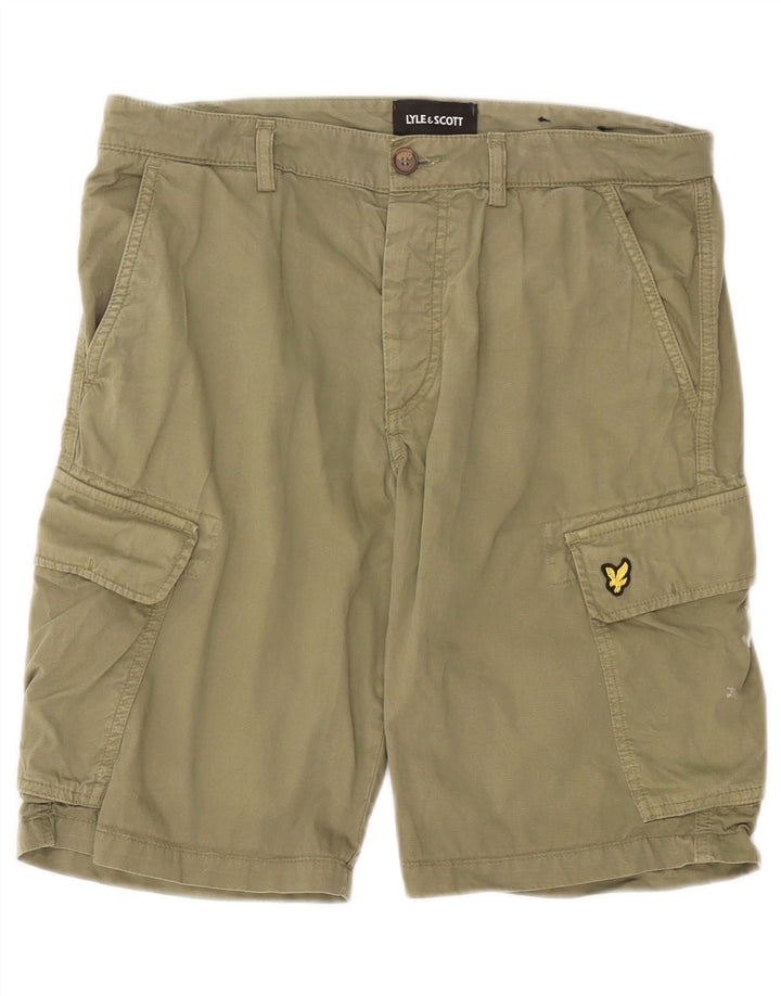 Pantaloni scurți cargo pentru bărbați Lyle & Scott W33, bumbac mediu kaki