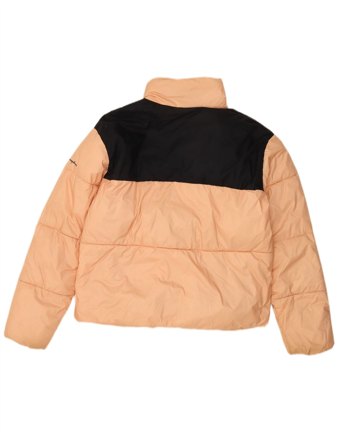Jachetă căptușită cu grafică Champion pentru femei UK 14 Medium Orange Colorblock