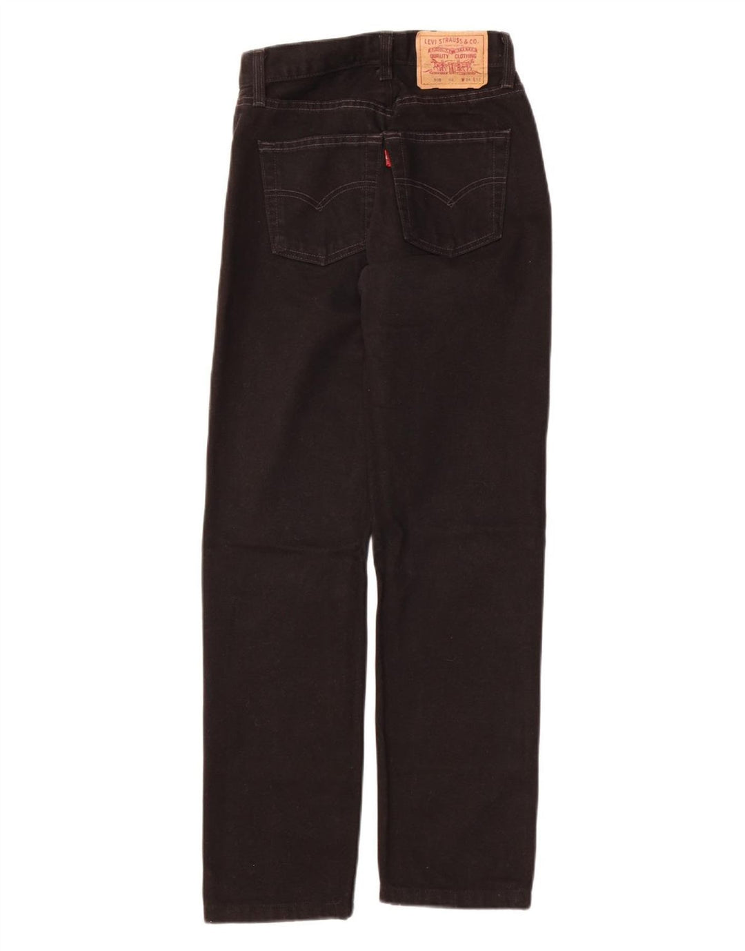 LEVI'S Womens 505 High Waist Straight Jeans W28 L32 Black Cotton