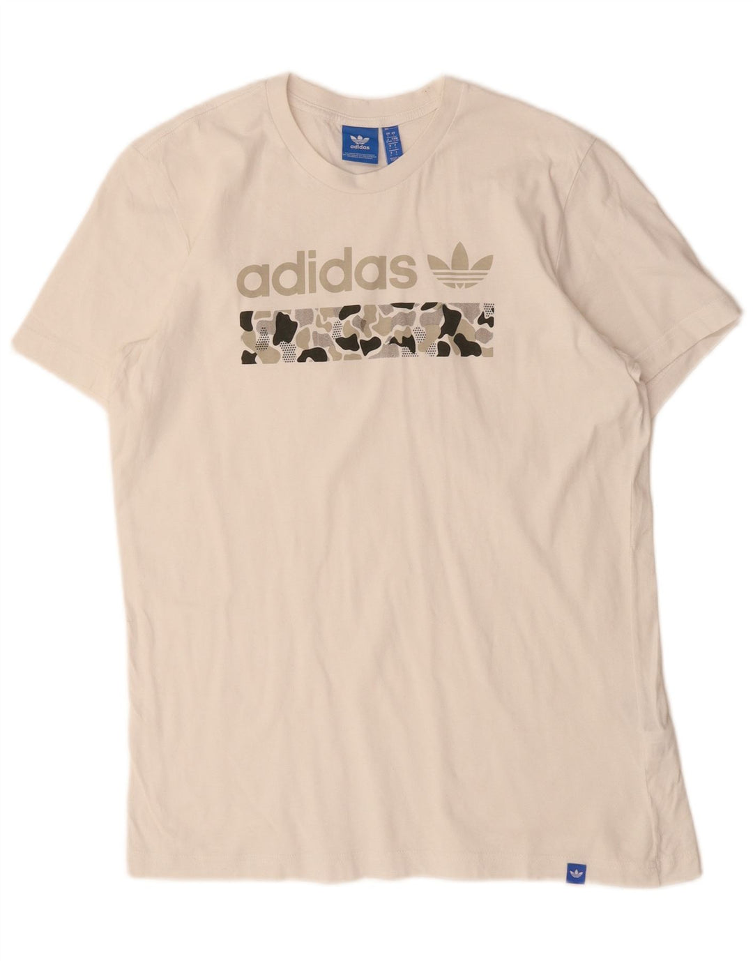 Tricou grafic Adidas pentru bărbați Top mare din bumbac alb