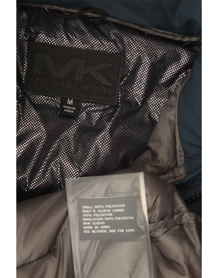 Jachetă căptușită cu glugă Michael Kors pentru bărbați UK 38 Poliester mediu albastru bleumarin