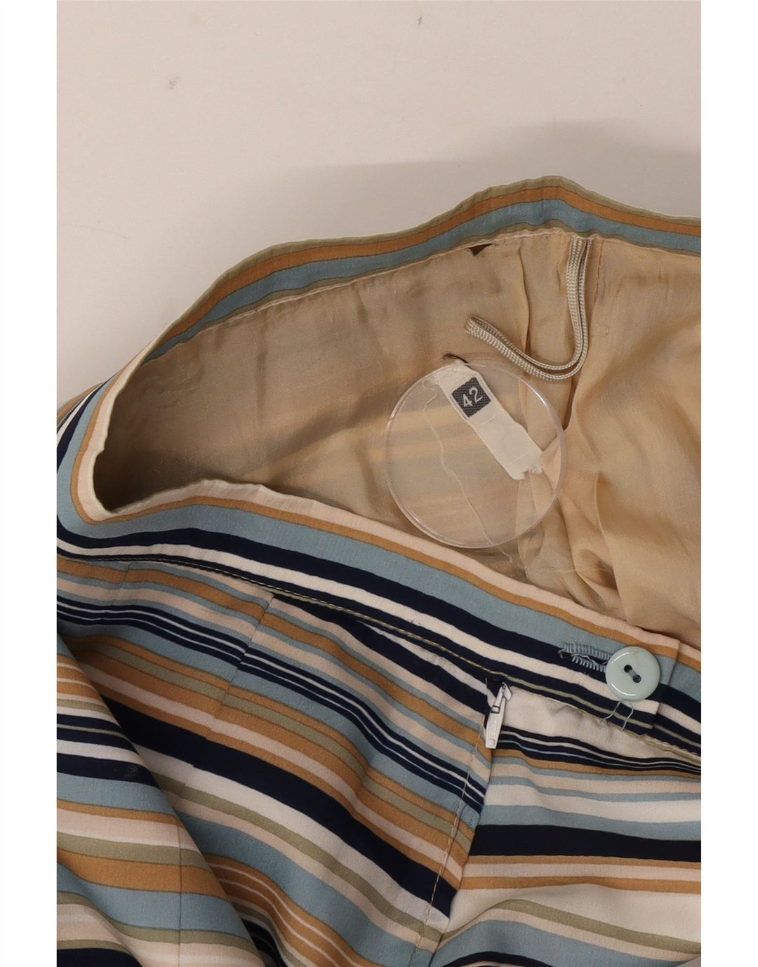 Fusta Plisată Vintage Femei IT 42 Medium W26 Multicolore Dungi