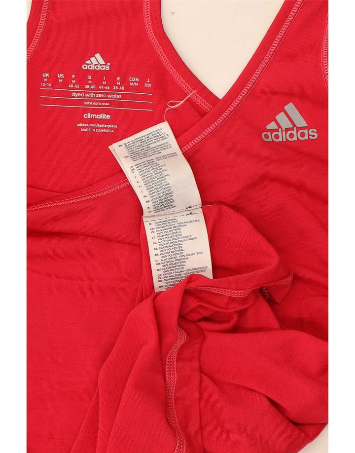 Top Vest Climalite pentru femei Adidas UK 12/14 Poliester roz mediu