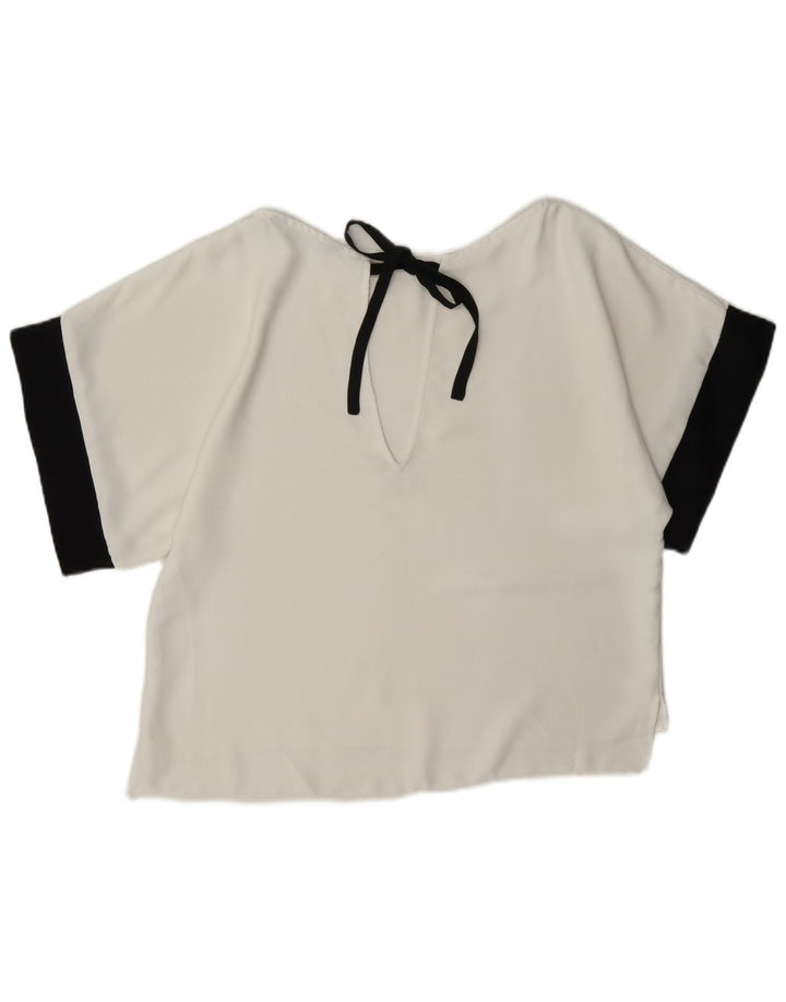 Bluză supradimensionată pentru femei Zara UK 6 XS, alb, bloc de culoare