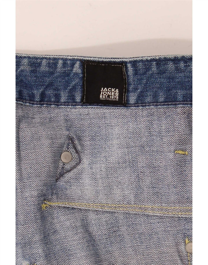 Blugi tăiați Jack & Jones pentru bărbați Cargo Distressed W30 L25 Blue