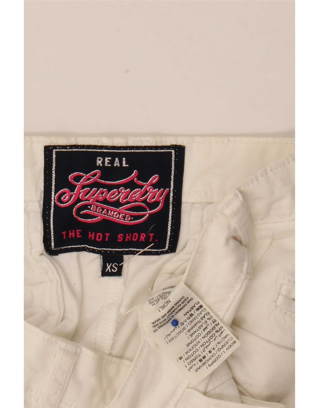 Pantaloni caldi pentru femei Superdry XS W27 Bumbac alb