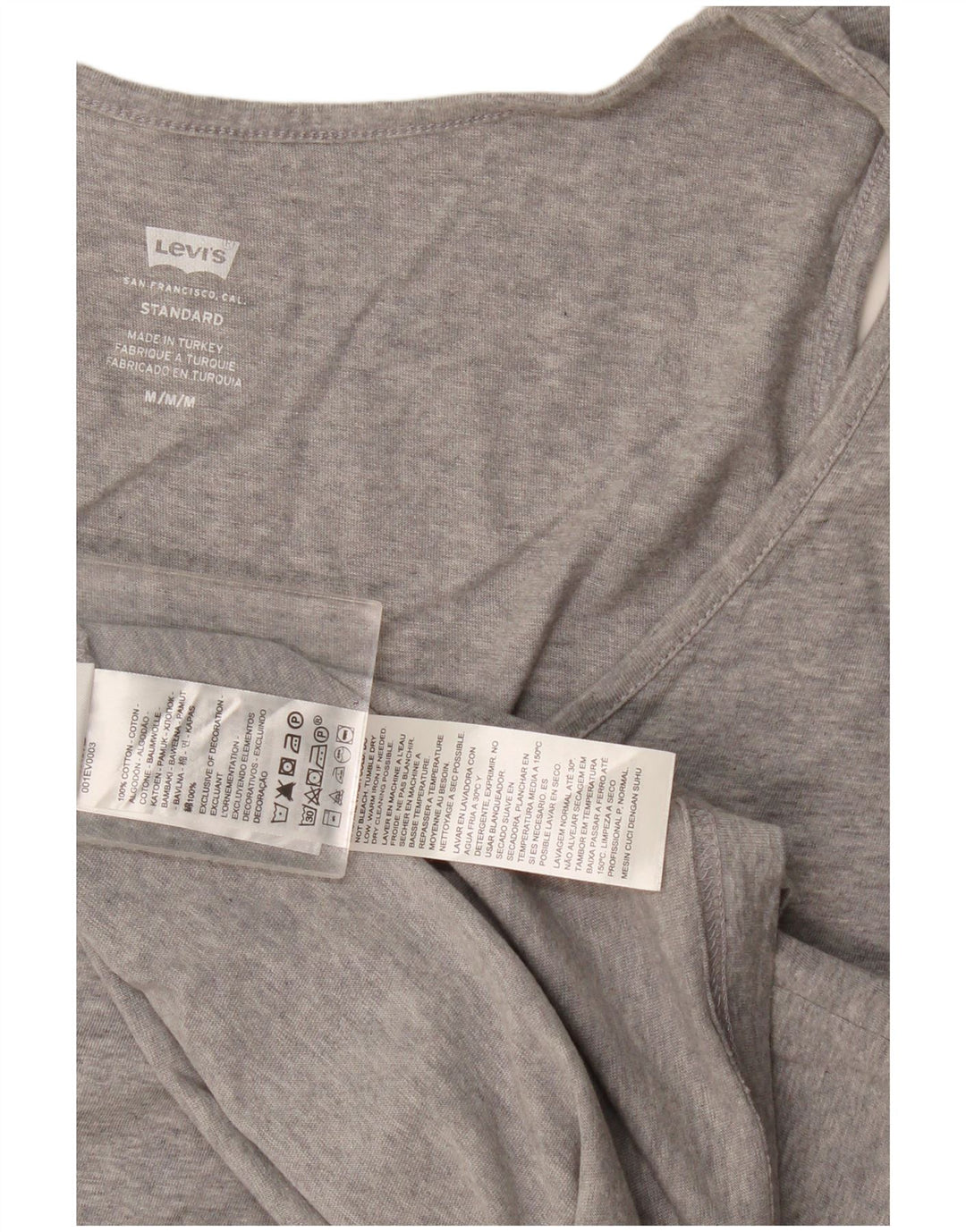 Vestă standard Levi's pentru bărbați, bumbac cu pete, gri mediu