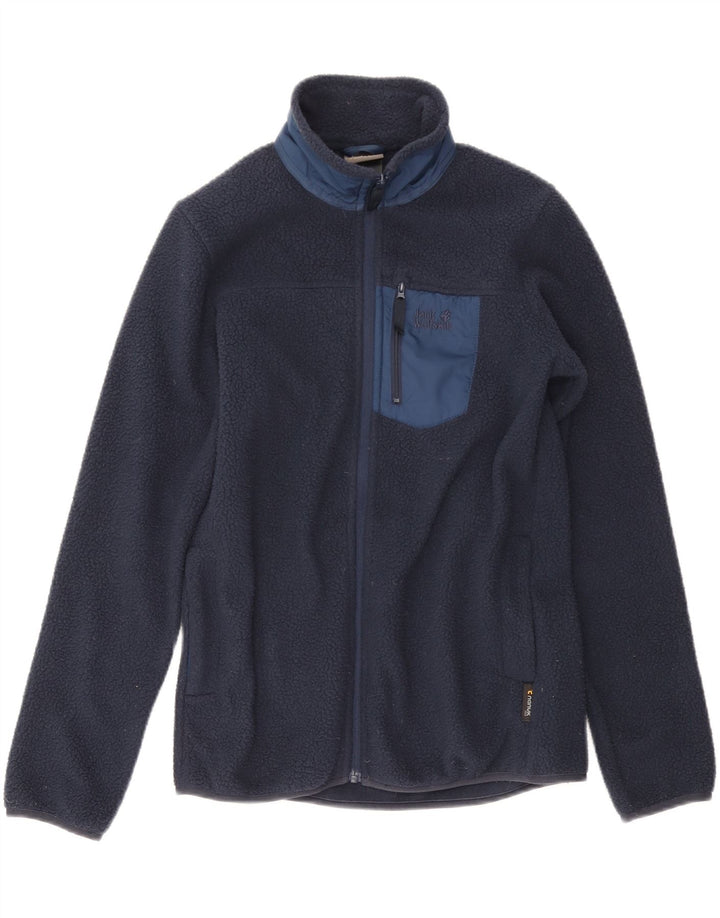 Jachetă fleece pentru băieți JACK WOLFSKIN 13-14 ani, albastru bleumarin, color block