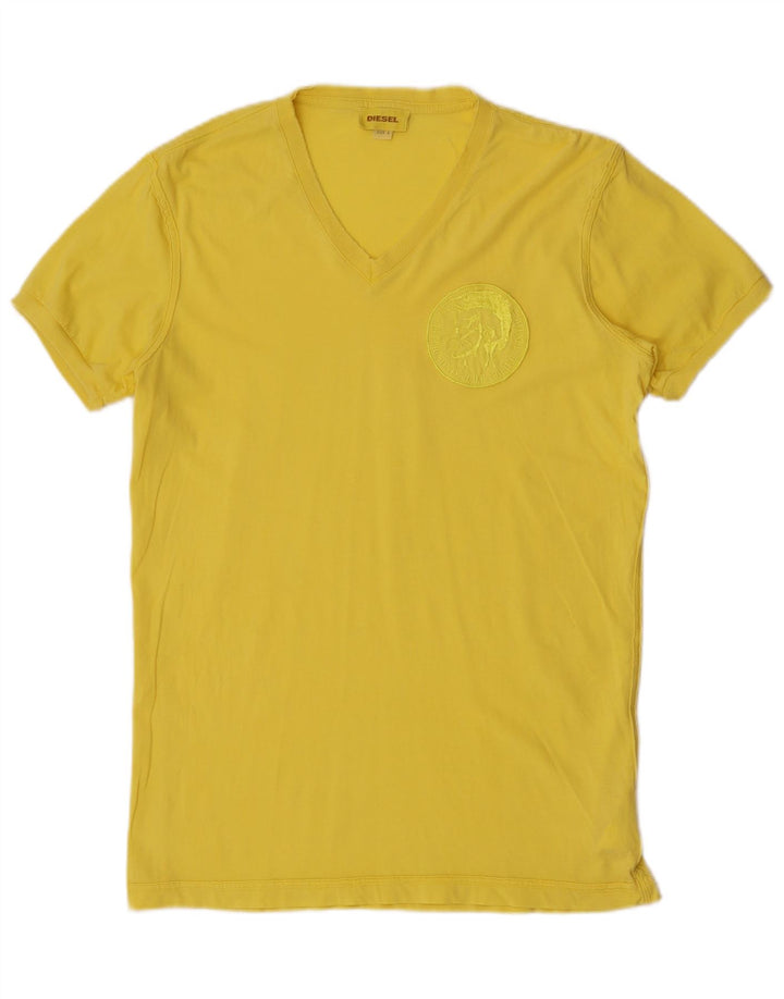 Tricou grafic pentru bărbați Diesel Top mare din bumbac galben