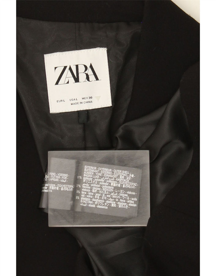 Jachetă Blazer pentru femei Zara cu 1 nasture UK 16 Poliester negru mare