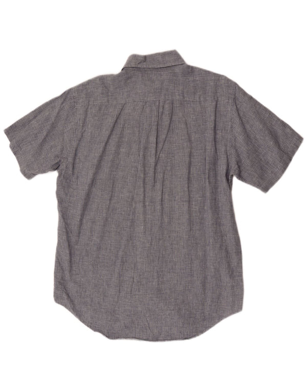 Cămașă cu mânecă scurtă pentru bărbați Brooks Brothers, albastru mediu, picior de găină