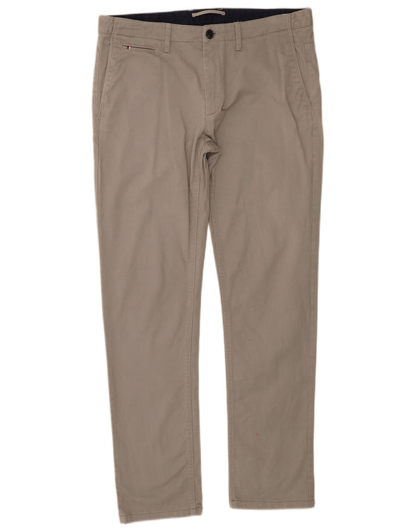 Pantaloni chino drepți pentru bărbați Zara EU 44 Large W34 L31 Gri